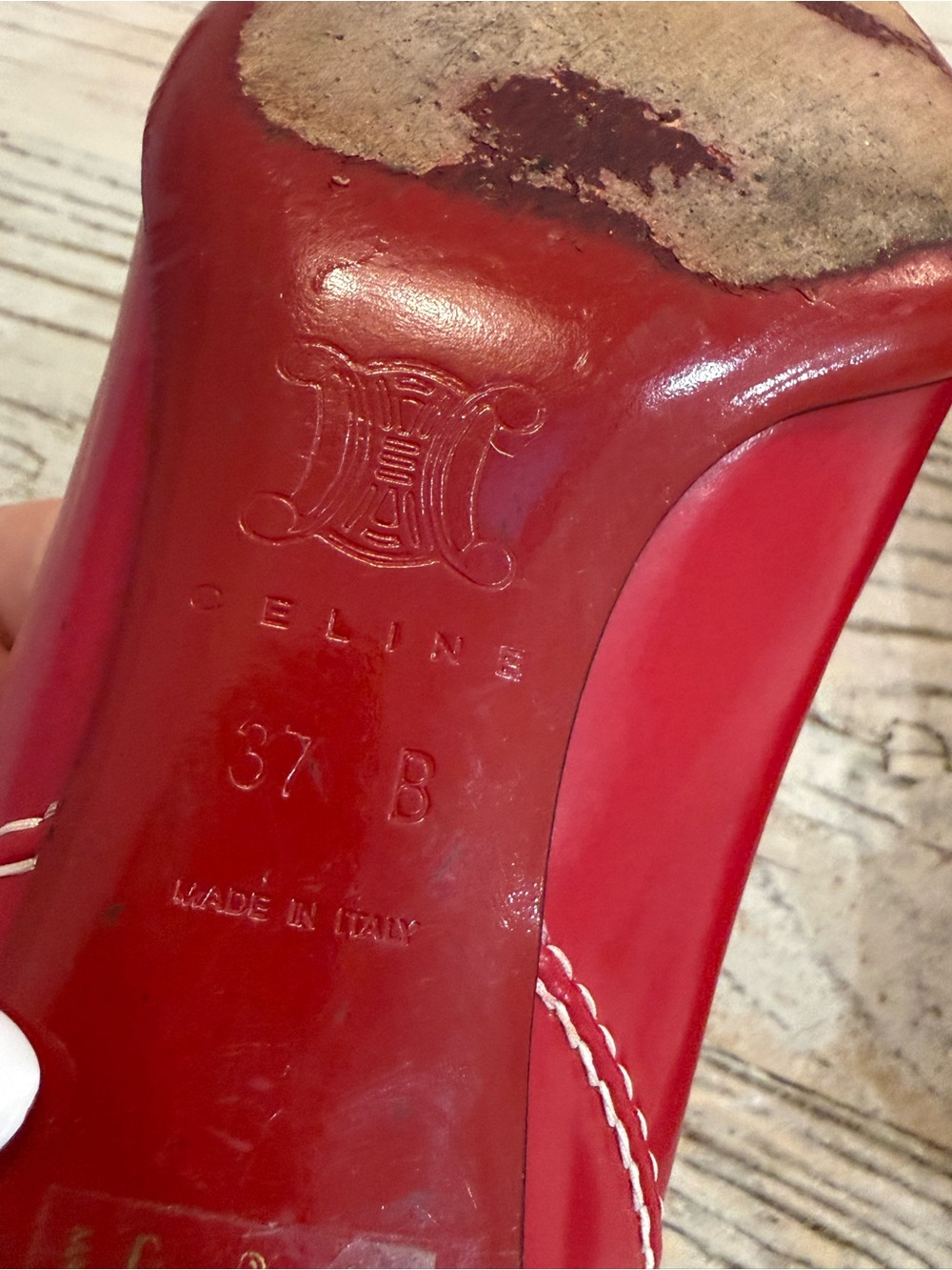 Celine Red Leather Kitten heels size 37 - Picture 12 of 13